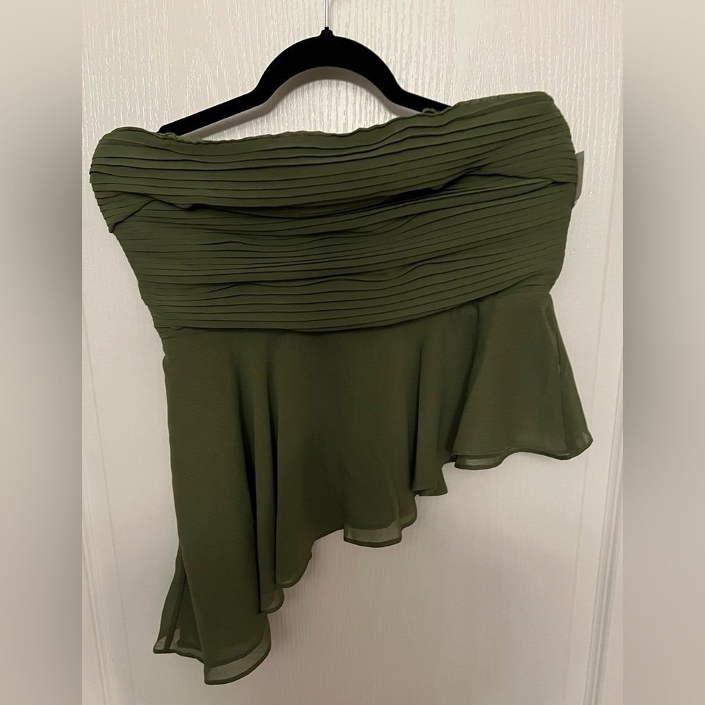 Parker Elegant Olive Green Asymmetrical Top